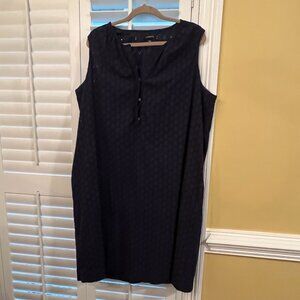 Lands end Navy Sleeveless lace dress
